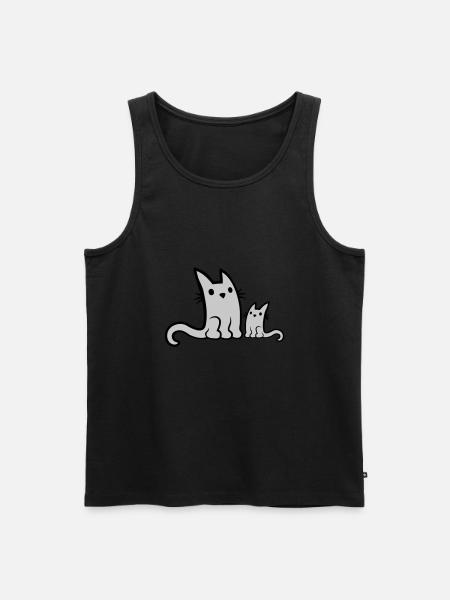 Cute little cat family - Men's Premium Organic Tank Top - black