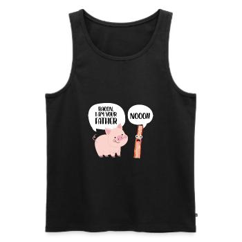 bacon I am your father Design for a pig and bacon - Men's Premium Organic Tank Top - black - Front - Michal (187cm)