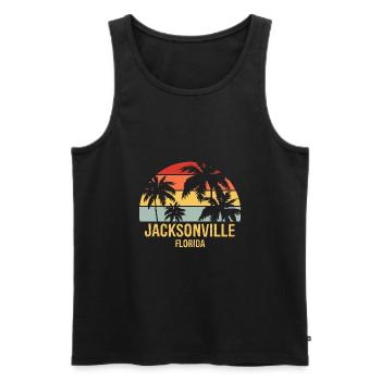 Jacksonville, Floride - Débardeur bio Premium Homme - noir - Devant - AI Model Male 178 light (178cm)