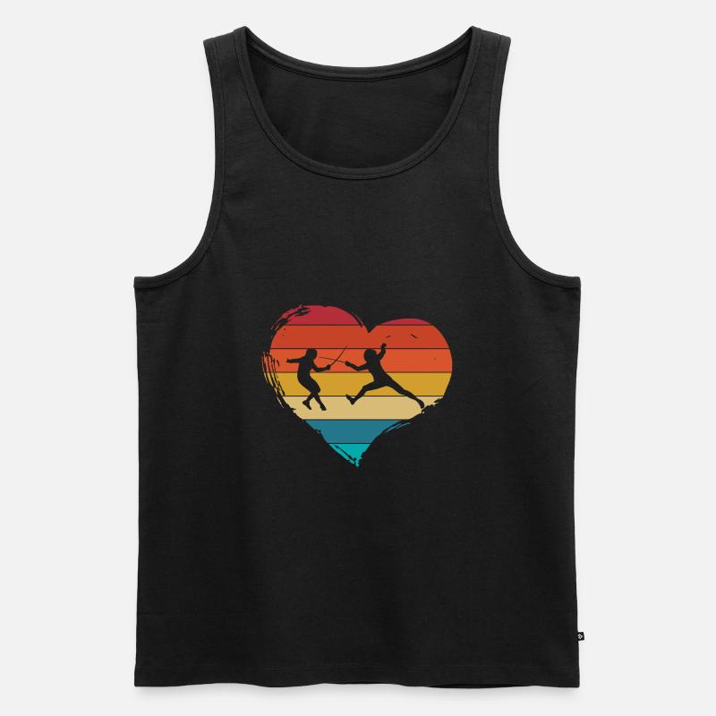 Fechten Retro - Männer Premium Bio Tank Top - Schwarz