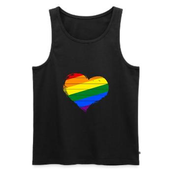 I Love LGBT - Men's Premium Organic Tank Top - black - Front - Michal (187cm)