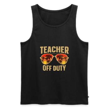 Teacher Off Duty Lehrer außer Dienst - Männer Premium Bio Tank Top - Schwarz - Vorne - AI Model Male 178 light (178cm)