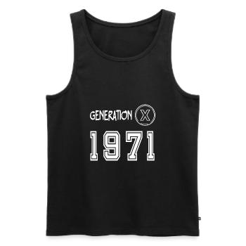 Génération X 1971 - Débardeur bio Premium Homme - noir - Devant - AI Model Male 178 light (178cm)