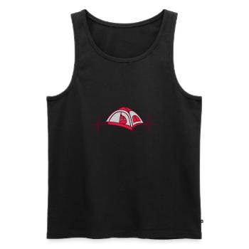 Puls Camping Tent Heartbeat - Men's Premium Organic Tank Top - black - Front - Michal (187cm)