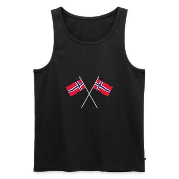 Le drapeau de la Norvège - Débardeur bio Premium Homme - noir - Devant - AI Model Male 178 light (178cm)