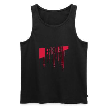 Erreur Blood Drops 404 - Débardeur bio Premium Homme - noir - Devant - Michal (187cm)