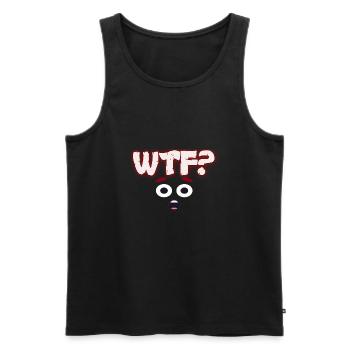 Wtf - Débardeur bio Premium Homme - noir - Devant - AI Model Male 178 light (178cm)