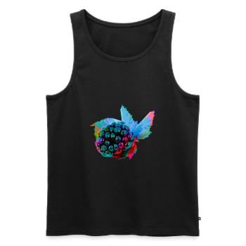 brombeere,blau,pop-art,blau,malerei,pink,graffiti - Männer Premium Bio Tank Top - Schwarz - Vorne - Michal (187cm)