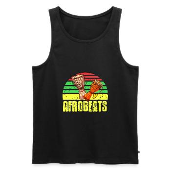Retro Vintage Afrobeats Djembe Design T-Shirt - Männer Premium Bio Tank Top - Schwarz - Vorne - AI Model Male 178 light (178cm)