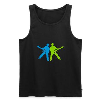 Rock Konzert Band Gitarrist - Männer Premium Bio Tank Top - Schwarz - Vorne - AI Model Male 178 light (178cm)