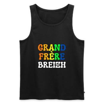 GRAND FRERE BREIZH DRAPEAU BRETAGNE - Débardeur bio Premium Homme - noir - Devant - Michal (187cm)