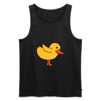Duck Cute Chicken Chick - Men's Premium Organic Tank Top - black - Front - Michal (187cm)