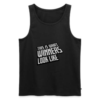 What Winners Look Like - Männer Premium Bio Tank Top - Schwarz - Vorne - AI Model Male 178 light (178cm)