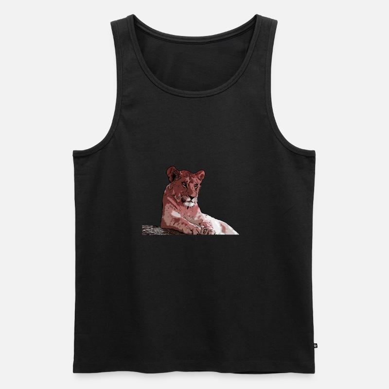 Junger Löwe - Männer Premium Bio Tank Top - Schwarz