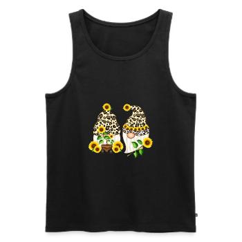 Gnomes Sunflower Leopards Gift - Men's Premium Organic Tank Top - black - Front - Michal (187cm)