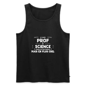 Certifié meilleur prof de sciences du monde - Débardeur bio Premium Homme - noir - Devant - Michal (187cm)