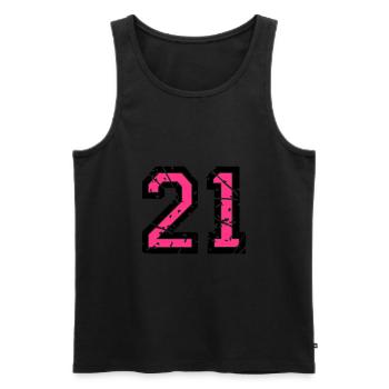 21 Vektor Used Look - Farbwechsel - Männer Premium Bio Tank Top - Schwarz - Vorne - Michal (187cm)