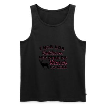I hob koa Ledahosn Lederhose Hirsch - Männer Premium Bio Tank Top - Schwarz - Vorne - Michal (187cm)