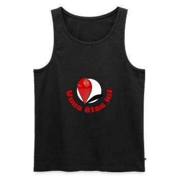 Sie sind hier mit Text - Männer Premium Bio Tank Top - Schwarz - Vorne - AI Model Male 178 light (178cm)