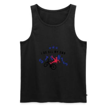 I do all my own stunts 3C - Männer Premium Bio Tank Top - Schwarz - Vorne - Michal (187cm)