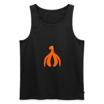 clito power orange - Men's Premium Organic Tank Top - black - Front - AI Model Male 178 light (178cm)