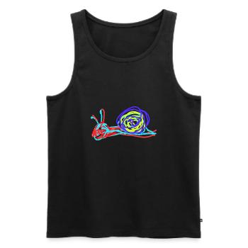 Schnecke Nacktschnecke - Männer Premium Bio Tank Top - Schwarz - Vorne - AI Model Male 178 light (178cm)