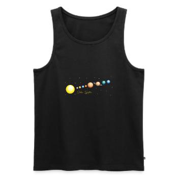 Sonnensystem - Männer Premium Bio Tank Top - Schwarz - Vorne - AI Model Male 178 light (178cm)