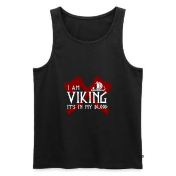 logo hache viking - Débardeur bio Premium Homme - noir - Devant - AI Model Male 178 light (178cm)
