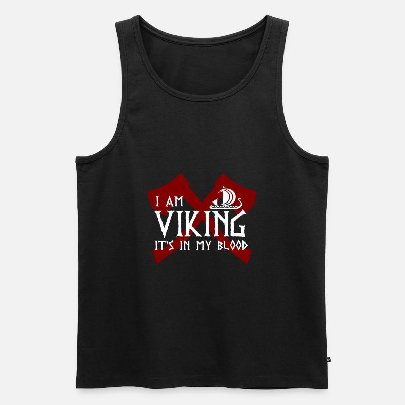 Axt Wikinger Logo - Männer Premium Bio Tank Top - Schwarz