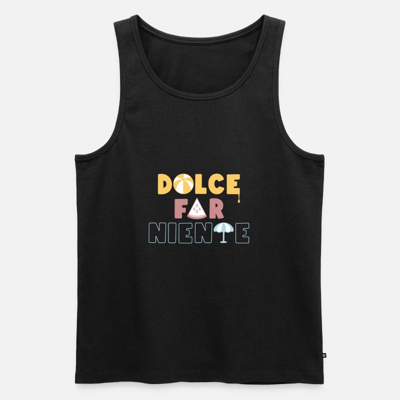 Dolce Far Niente - Männer Premium Bio Tank Top - Schwarz