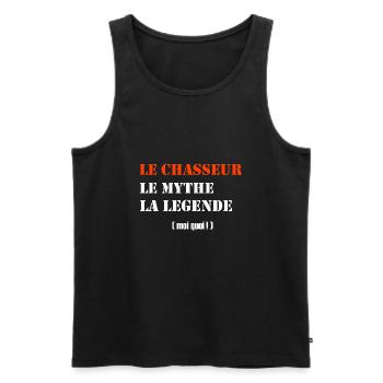 le chasseur le mythe la légende - Débardeur bio Premium Homme - noir - Devant - AI Model Male 178 light (178cm)