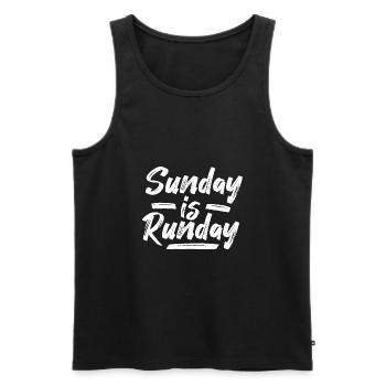 Sportler Spruch Sonntag ist Lauftag Marathon - Männer Premium Bio Tank Top - Schwarz - Vorne - AI Model Male 178 light (178cm)