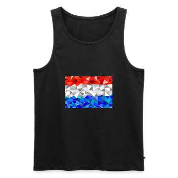 Luxemburg Flagge im low poly Stil - Männer Premium Bio Tank Top - Schwarz - Vorne - AI Model Male 178 light (178cm)