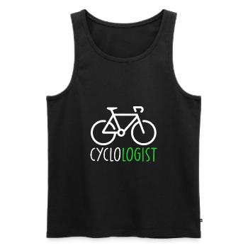cyclologist / humour sport cyclisme vélo - Débardeur bio Premium Homme - noir - Devant - Michal (187cm)