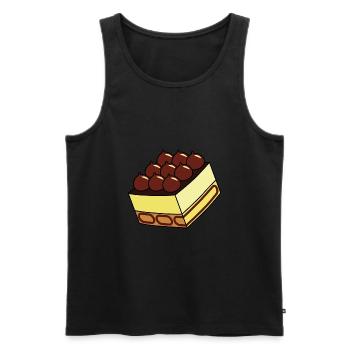 Tiramisu couche-nous savoureux manger mascarpone - Débardeur bio Premium Homme - noir - Devant - Michal (187cm)