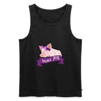 Maman cochon - Débardeur bio Premium Homme - noir - Devant - Michal (187cm)