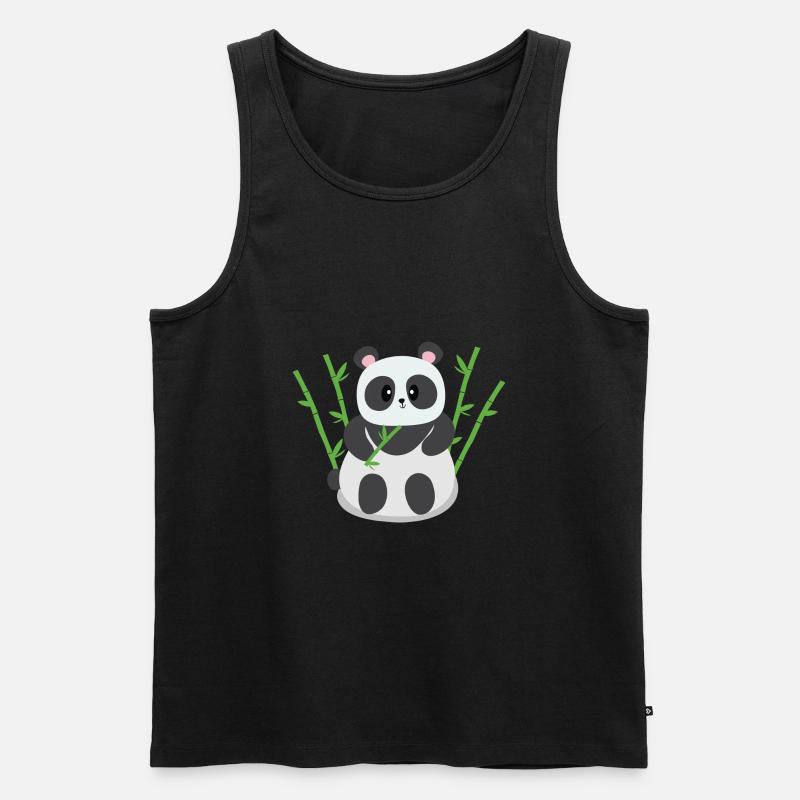 panda - Männer Premium Bio Tank Top - Schwarz