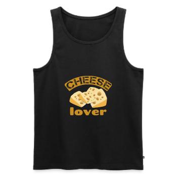 Cheese lovers - Men's Premium Organic Tank Top - black - Front - AI Model Male 178 light (178cm)
