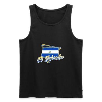 El Salvador - Männer Premium Bio Tank Top - Schwarz - Vorne - AI Model Male 178 light (178cm)
