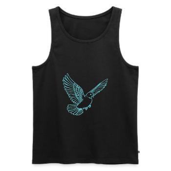 Silhouette Bird Cadeau Pigeon Voyageur Colombe Fancier - Débardeur bio Premium Homme - noir - Devant - AI Model Male 178 light (178cm)