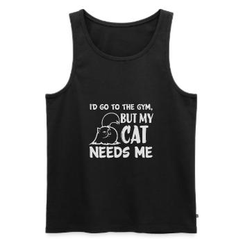 Chat und Sport - Männer Premium Bio Tank Top - Schwarz - Vorne - AI Model Male 178 light (178cm)