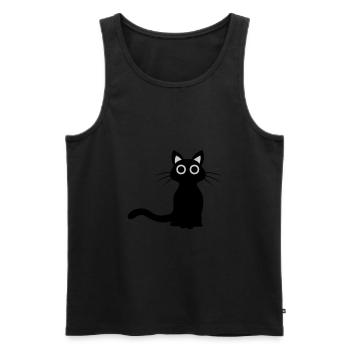Mignon chat noir - Débardeur bio Premium Homme - noir - Devant - Michal (187cm)