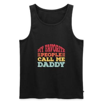 Mes gens préférés m’appellent papa - Débardeur bio Premium Homme - noir - Devant - AI Model Male 178 light (178cm)