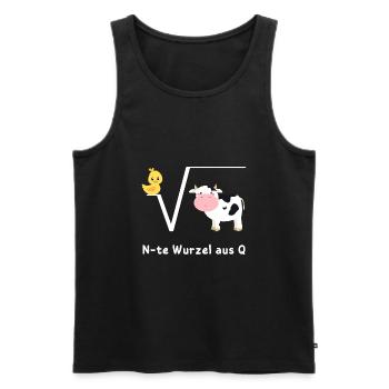 Ente Wurzel aus Kuh, N-te Wurzel aus Q, Mathe Witz - Männer Premium Bio Tank Top - Schwarz - Vorne - AI Model Male 178 light (178cm)