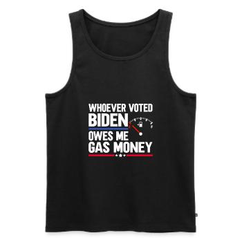 Wer Biden gewählt hat, schuldet mir Benzingeld - Männer Premium Bio Tank Top - Schwarz - Vorne - AI Model Male 178 light (178cm)