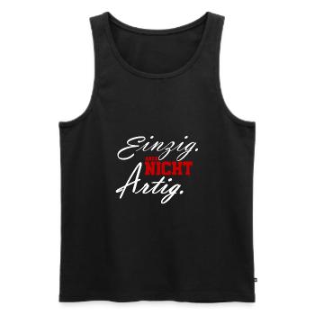 einzig aber nicht artig - Männer Premium Bio Tank Top - Schwarz - Vorne - AI Model Male 178 light (178cm)