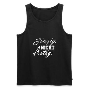 einzig nicht artig - Männer Premium Bio Tank Top - Schwarz - Vorne - AI Model Male 178 light (178cm)