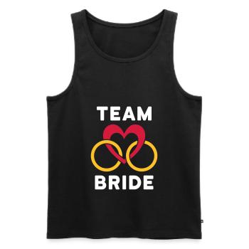 Team bride (Herz, zwei Ringe) - Männer Premium Bio Tank Top - Schwarz - Vorne - Michal (187cm)