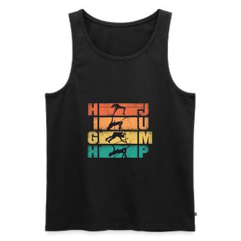Saut en hauteur Sauteur Athlétisme - Débardeur bio Premium Homme - noir - Devant - Michal (187cm)