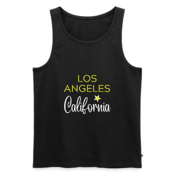 Los Angeles California - Débardeur bio Premium Homme - noir - Devant - Michal (187cm)